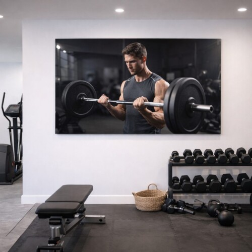 Impression tableau grand format d'un homme qui fait du fitness