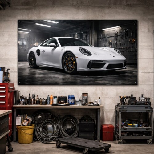 impression pour garage grand format visuel Porsche