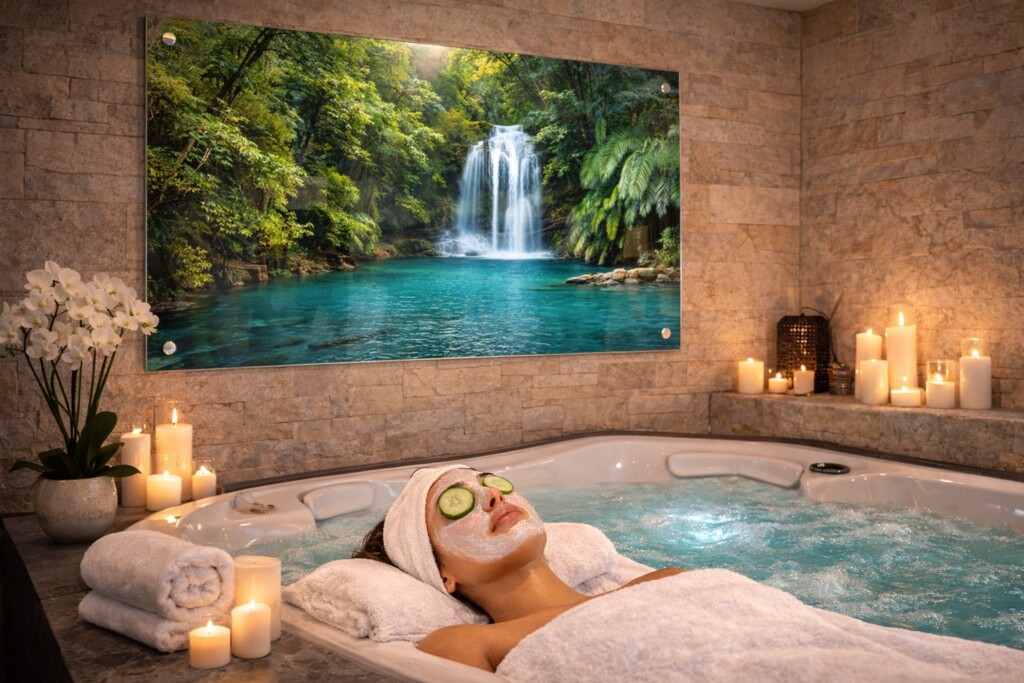 Spa décoration intérieur avec tableaux en plexiglass